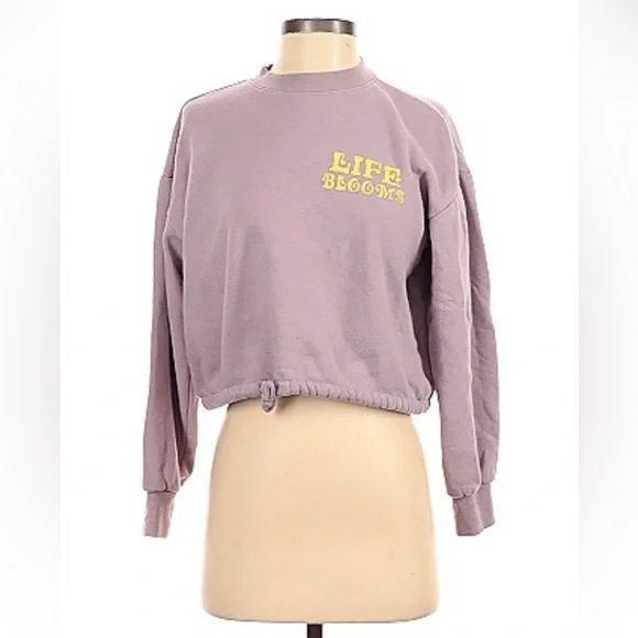 Urban Nation Lavender Life Blooms Graphic Crew Neck Sweatshirt - Picture 2 of 12